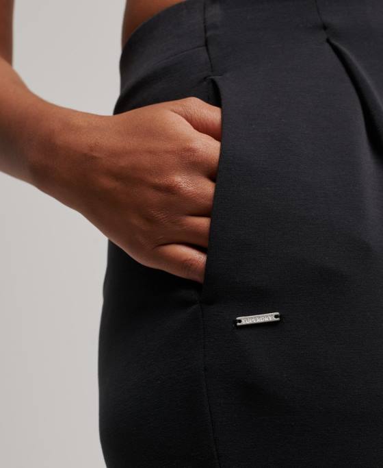 Superdry pantaloni de jogging croiți flex îmbrăcăminte negru femei JX0Z3923