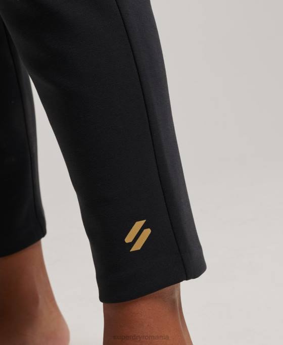 Superdry pantaloni de jogging croiți flex îmbrăcăminte negru femei JX0Z3923
