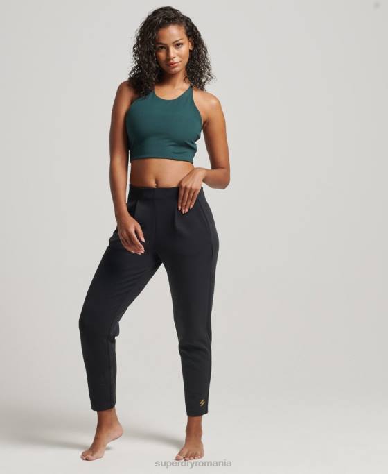 Superdry pantaloni de jogging croiți flex îmbrăcăminte negru femei JX0Z3923
