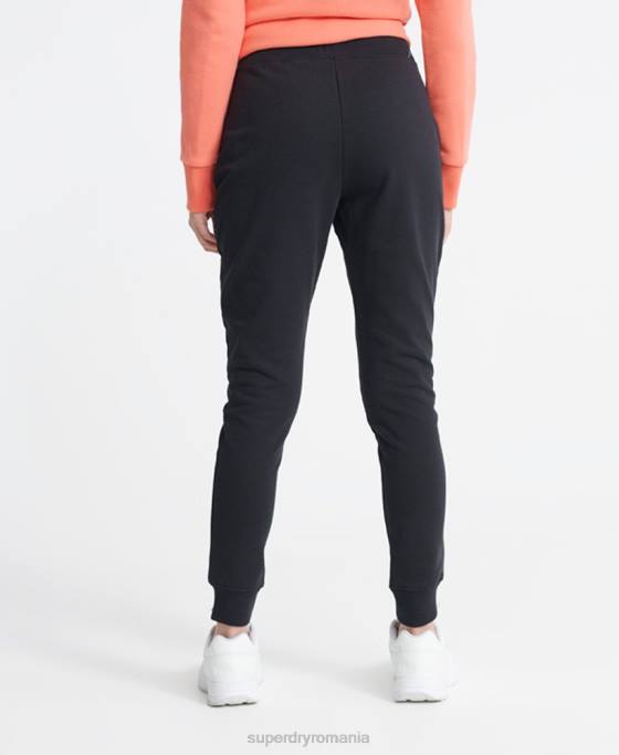 Superdry pantaloni de jogging cu etichetă standard din bumbac organic îmbrăcăminte negru femei JX0Z3941