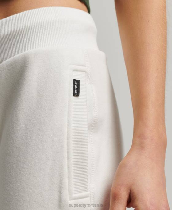 Superdry pantaloni de jogging cu logo vintage brodat îmbrăcăminte alb femei JX0Z2308