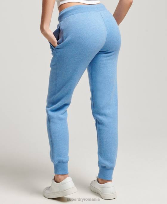 Superdry pantaloni de jogging cu logo vintage brodat îmbrăcăminte albastru femei JX0Z2265