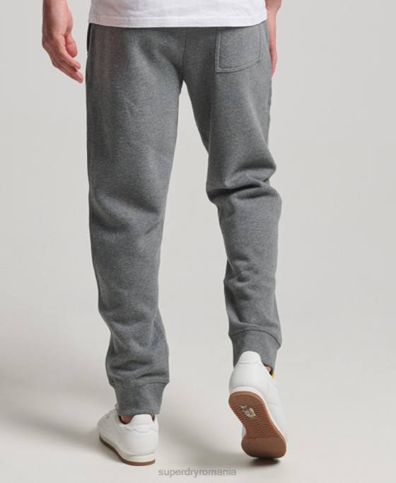 Superdry pantaloni de jogging cu logo vintage brodat îmbrăcăminte gri bărbați JX0Z6483