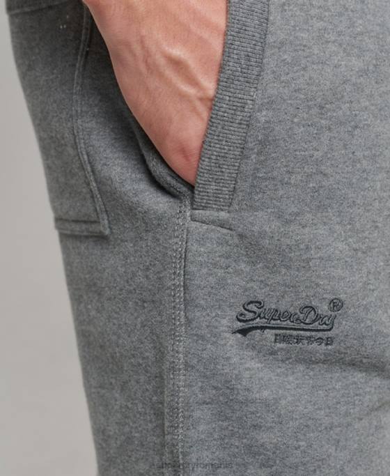 Superdry pantaloni de jogging cu logo vintage brodat îmbrăcăminte gri bărbați JX0Z6483