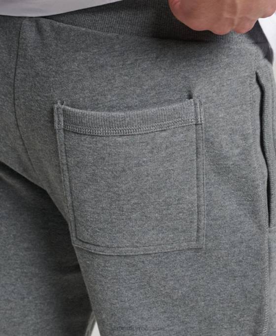 Superdry pantaloni de jogging cu logo vintage brodat îmbrăcăminte gri bărbați JX0Z6483