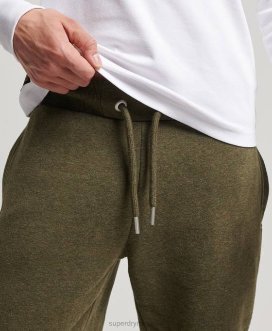 Superdry pantaloni de jogging cu logo vintage brodat îmbrăcăminte kaki bărbați JX0Z6468