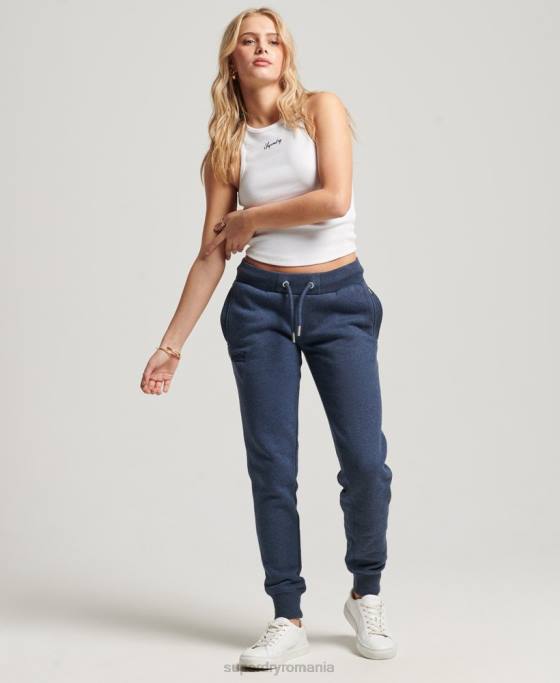 Superdry pantaloni de jogging cu logo vintage brodat îmbrăcăminte marina femei JX0Z3898