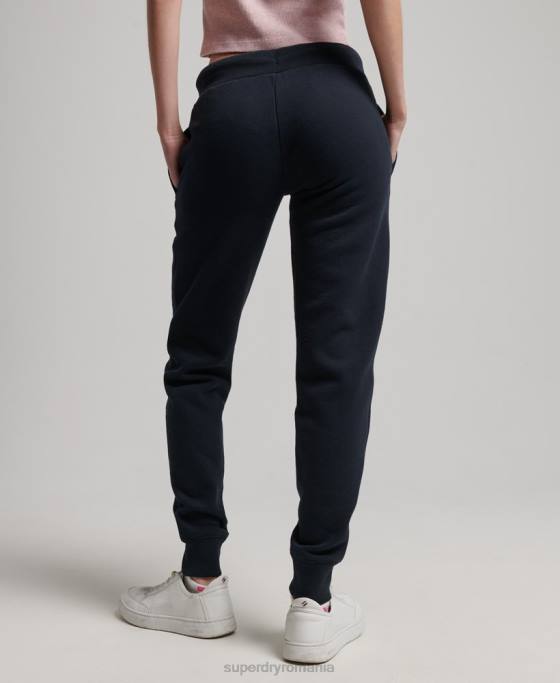 Superdry pantaloni de jogging cu logo vintage brodat îmbrăcăminte marina femei JX0Z3906