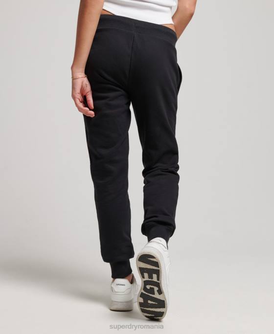 Superdry pantaloni de jogging cu logo vintage brodat îmbrăcăminte negru femei JX0Z3903
