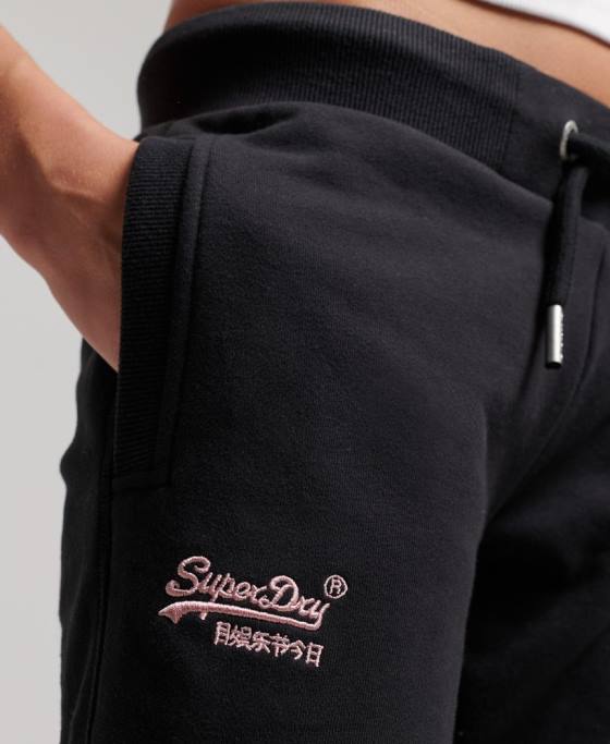 Superdry pantaloni de jogging cu logo vintage brodat îmbrăcăminte negru femei JX0Z3903