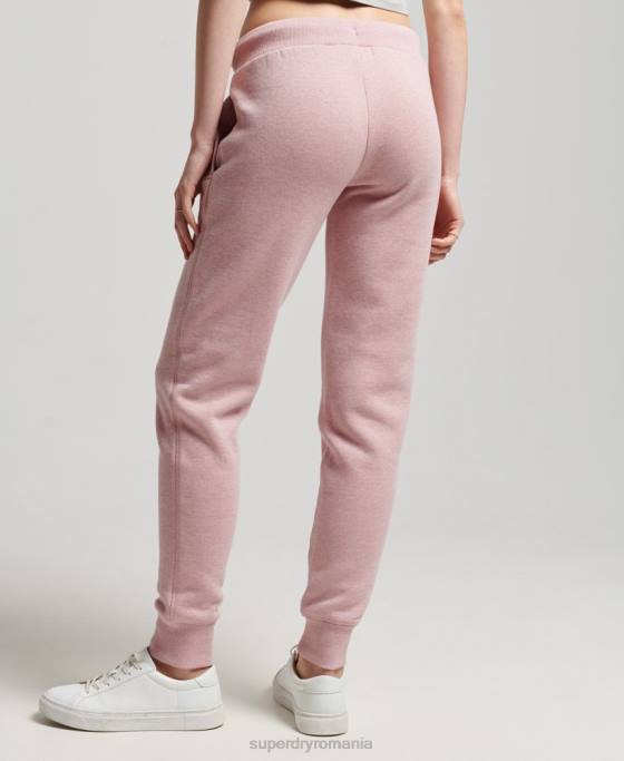 Superdry pantaloni de jogging cu logo vintage brodat îmbrăcăminte roz femei JX0Z3911