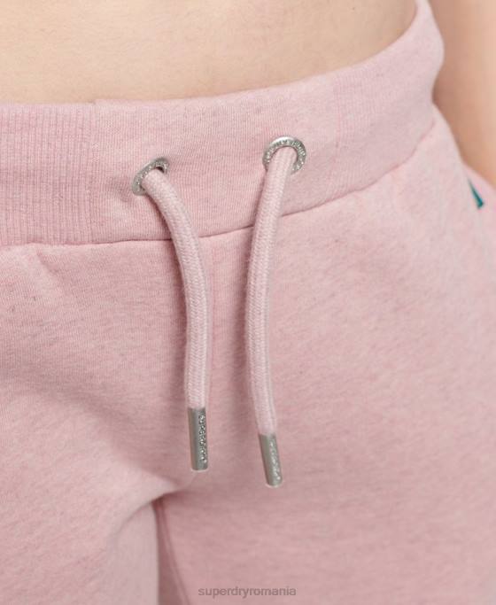 Superdry pantaloni de jogging cu logo vintage brodat îmbrăcăminte roz femei JX0Z3911