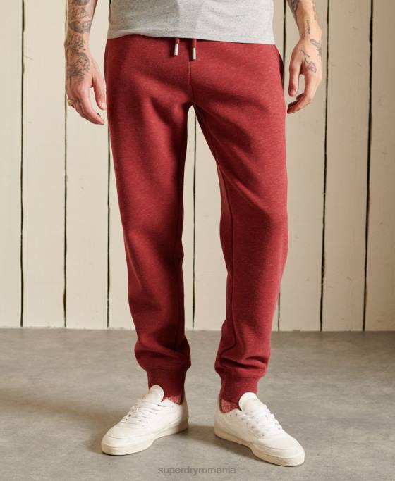 Superdry pantaloni de jogging cu logo vintage brodat îmbrăcăminte roșu bărbați JX0Z6482