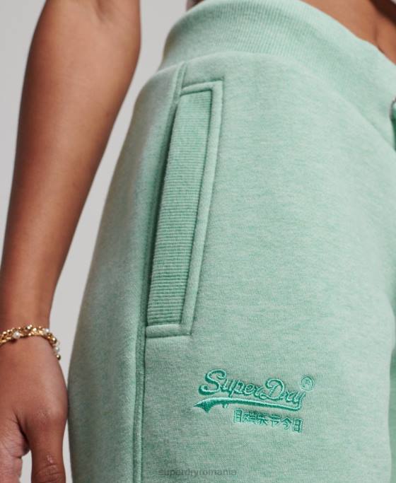 Superdry pantaloni de jogging cu logo vintage brodat îmbrăcăminte verde femei JX0Z3925