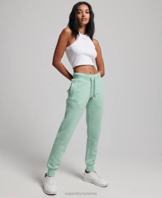 Superdry pantaloni de jogging cu logo vintage brodat îmbrăcăminte verde femei JX0Z3925