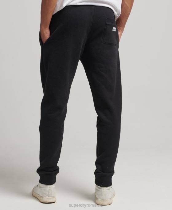 Superdry pantaloni de jogging cu logo vintage îmbrăcăminte negru bărbați JX0Z6425