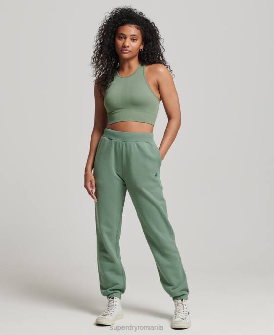 Superdry pantaloni de jogging cu talie mare îmbrăcăminte verde femei JX0Z3901