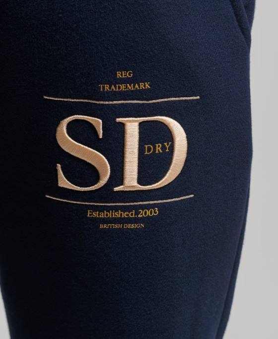 Superdry pantaloni de jogging de lux cu logo brodat îmbrăcăminte marina femei JX0Z6740