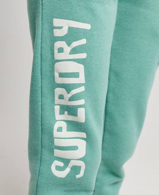 Superdry pantaloni de jogging decupați cali vintage îmbrăcăminte verde femei JX0Z2269