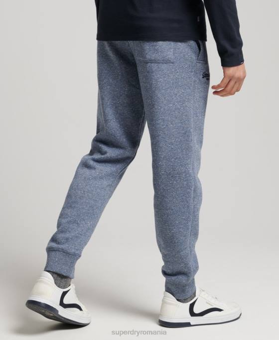 Superdry pantaloni de jogging din bumbac organic brodat cu logo vintage îmbrăcăminte albastru bărbați JX0Z6380