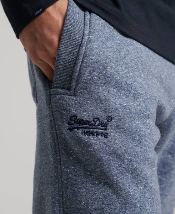 Superdry pantaloni de jogging din bumbac organic brodat cu logo vintage îmbrăcăminte albastru bărbați JX0Z6380