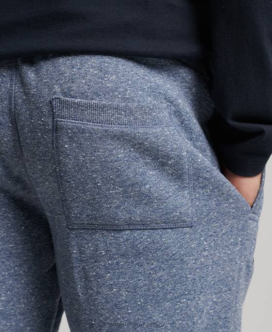 Superdry pantaloni de jogging din bumbac organic brodat cu logo vintage îmbrăcăminte albastru bărbați JX0Z6380