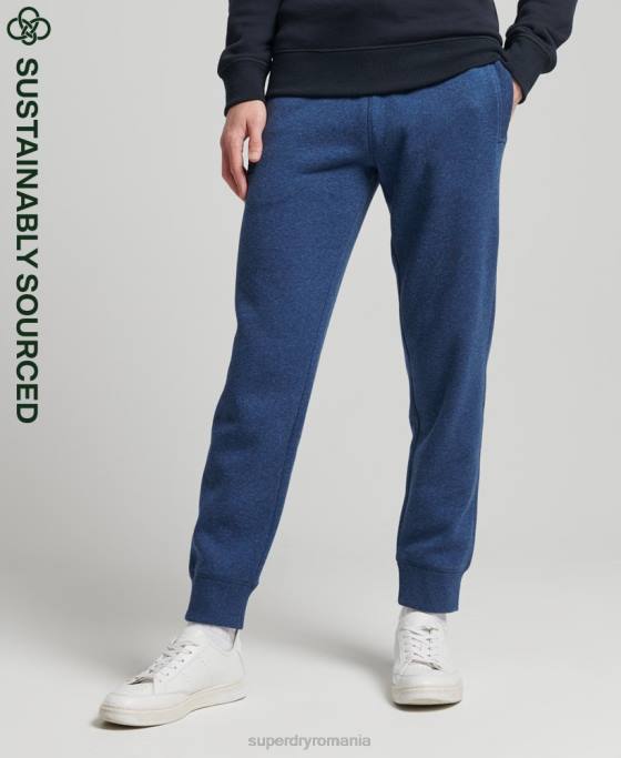 Superdry pantaloni de jogging din bumbac organic brodat cu logo vintage îmbrăcăminte albastru bărbați JX0Z6383