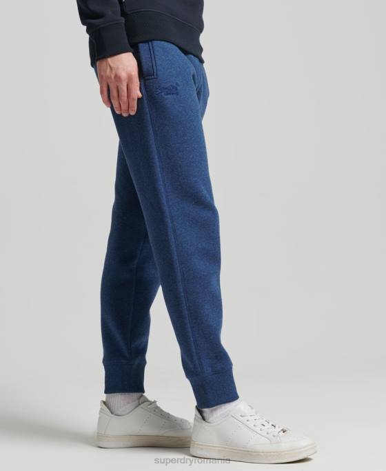 Superdry pantaloni de jogging din bumbac organic brodat cu logo vintage îmbrăcăminte albastru bărbați JX0Z6383