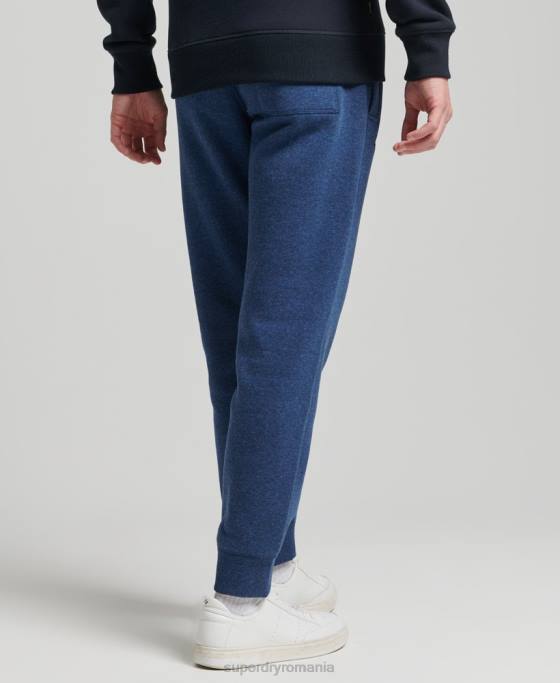 Superdry pantaloni de jogging din bumbac organic brodat cu logo vintage îmbrăcăminte albastru bărbați JX0Z6383