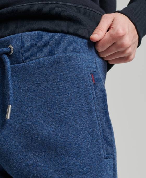 Superdry pantaloni de jogging din bumbac organic brodat cu logo vintage îmbrăcăminte albastru bărbați JX0Z6383