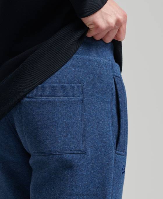 Superdry pantaloni de jogging din bumbac organic brodat cu logo vintage îmbrăcăminte albastru bărbați JX0Z6383