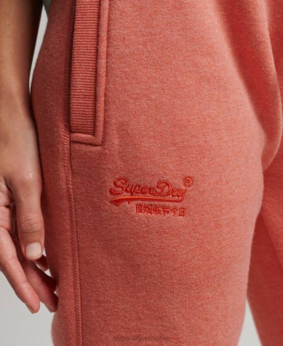 Superdry pantaloni de jogging din bumbac organic brodat cu logo vintage îmbrăcăminte coral femei JX0Z6580