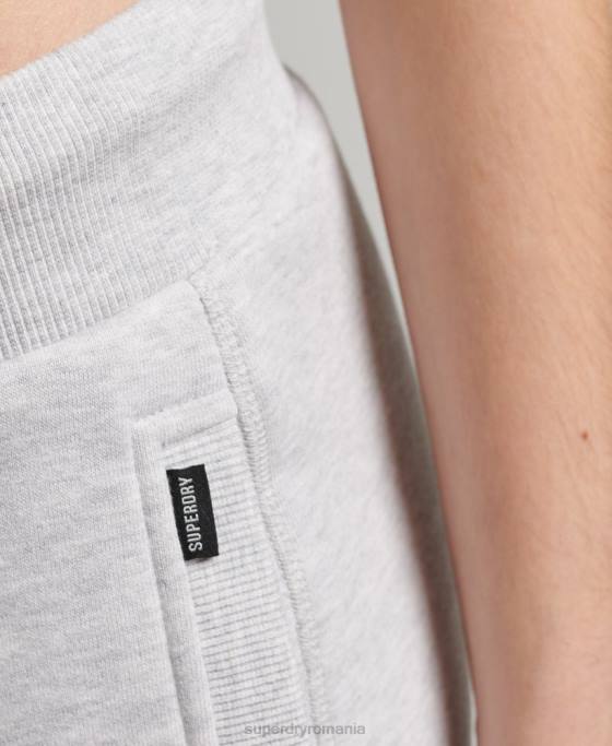 Superdry pantaloni de jogging din bumbac organic brodat cu logo vintage îmbrăcăminte gri deschis femei JX0Z3915