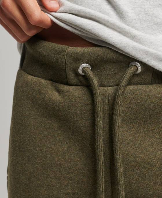 Superdry pantaloni de jogging din bumbac organic brodat cu logo vintage îmbrăcăminte kaki bărbați JX0Z6372