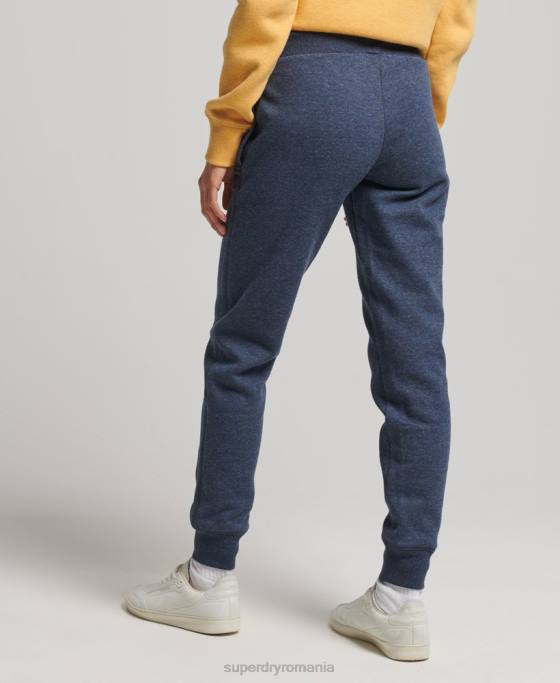 Superdry pantaloni de jogging din bumbac organic brodat cu logo vintage îmbrăcăminte marina femei JX0Z3929