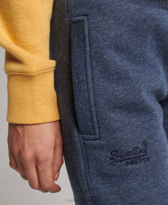 Superdry pantaloni de jogging din bumbac organic brodat cu logo vintage îmbrăcăminte marina femei JX0Z3929