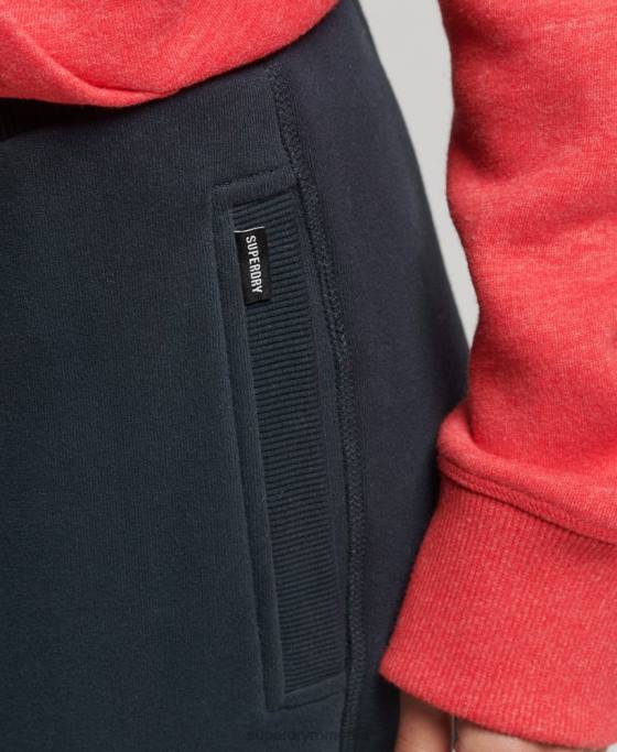 Superdry pantaloni de jogging din bumbac organic brodat cu logo vintage îmbrăcăminte marina femei JX0Z6640