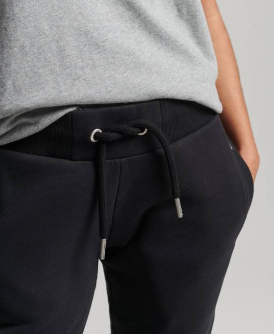 Superdry pantaloni de jogging din bumbac organic brodat cu logo vintage îmbrăcăminte negru femei JX0Z3927