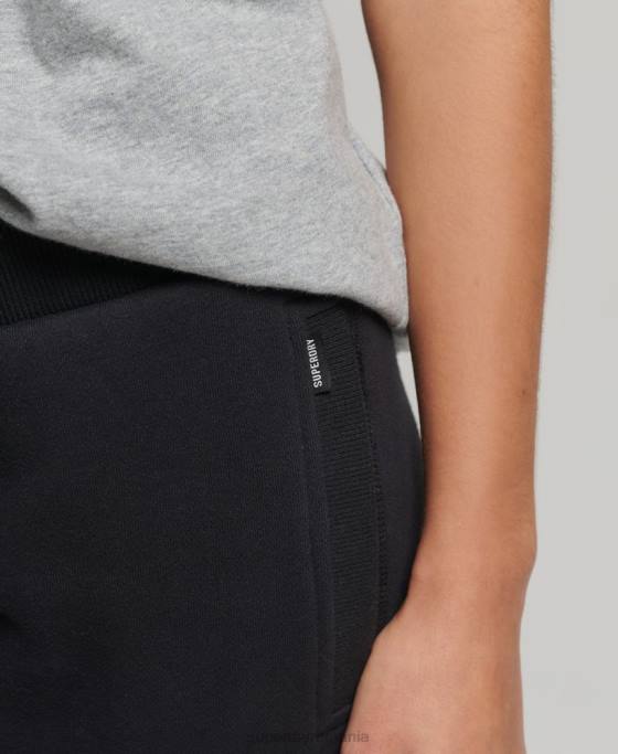 Superdry pantaloni de jogging din bumbac organic brodat cu logo vintage îmbrăcăminte negru femei JX0Z3927