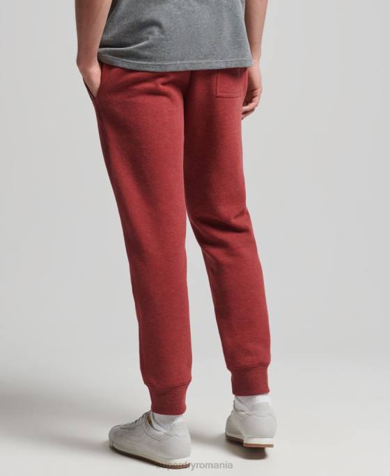 Superdry pantaloni de jogging din bumbac organic brodat cu logo vintage îmbrăcăminte roșu bărbați JX0Z6387