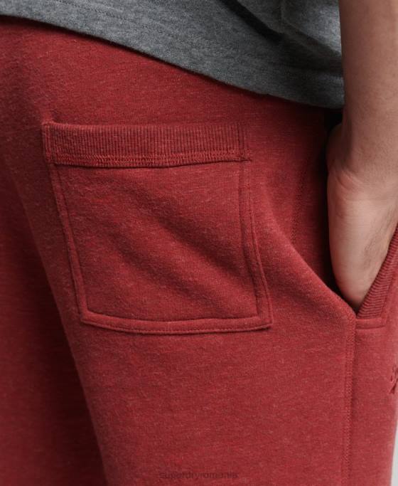 Superdry pantaloni de jogging din bumbac organic brodat cu logo vintage îmbrăcăminte roșu bărbați JX0Z6387