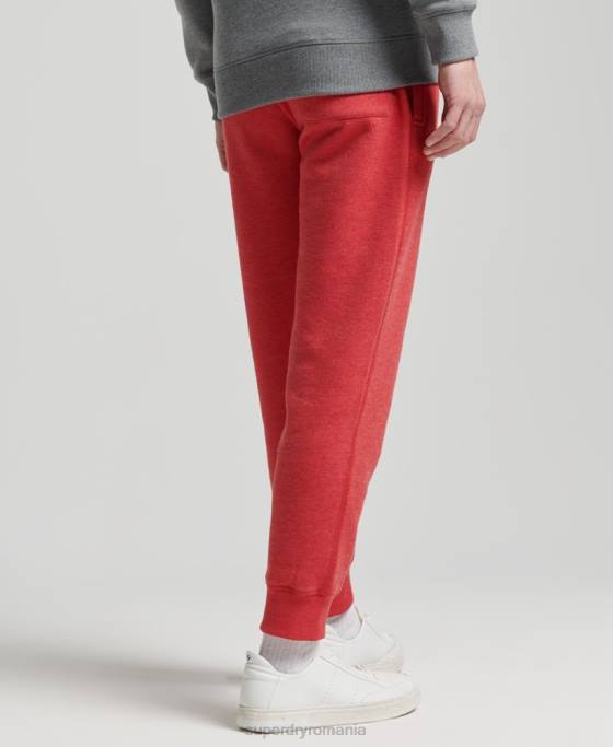 Superdry pantaloni de jogging din bumbac organic brodat cu logo vintage îmbrăcăminte roșu bărbați JX0Z6388