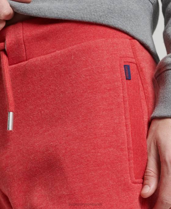 Superdry pantaloni de jogging din bumbac organic brodat cu logo vintage îmbrăcăminte roșu bărbați JX0Z6388