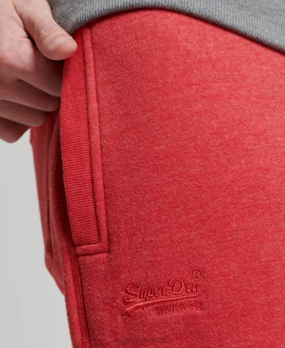 Superdry pantaloni de jogging din bumbac organic brodat cu logo vintage îmbrăcăminte roșu bărbați JX0Z6388