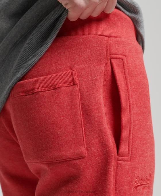 Superdry pantaloni de jogging din bumbac organic brodat cu logo vintage îmbrăcăminte roșu bărbați JX0Z6388