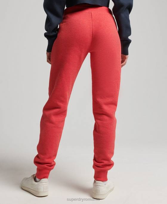 Superdry pantaloni de jogging din bumbac organic brodat cu logo vintage îmbrăcăminte roșu femei JX0Z6579
