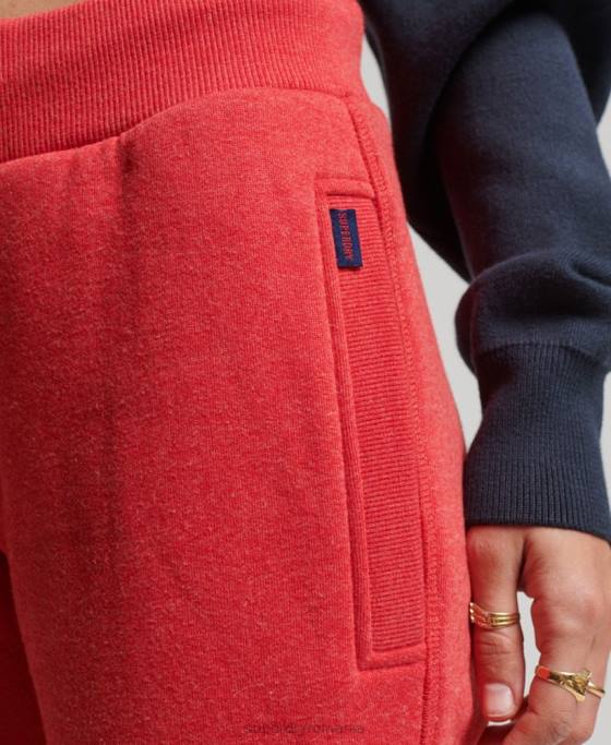 Superdry pantaloni de jogging din bumbac organic brodat cu logo vintage îmbrăcăminte roșu femei JX0Z6579