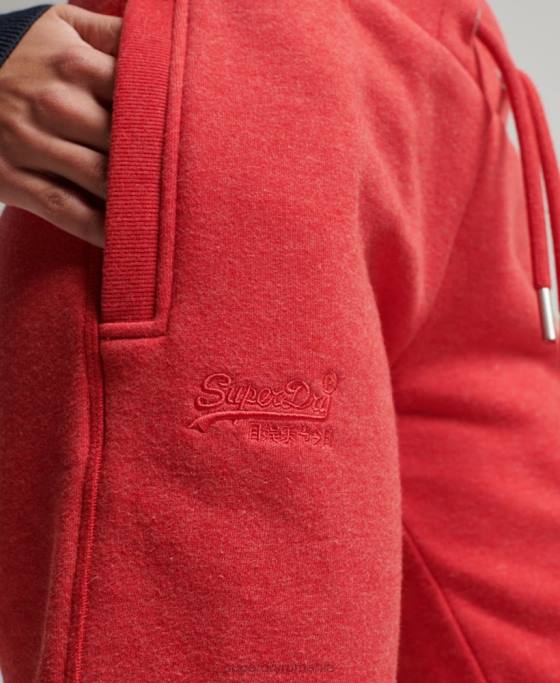 Superdry pantaloni de jogging din bumbac organic brodat cu logo vintage îmbrăcăminte roșu femei JX0Z6579