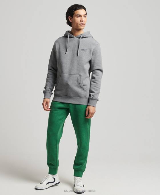 Superdry pantaloni de jogging din bumbac organic brodat cu logo vintage îmbrăcăminte verde bărbați JX0Z6381