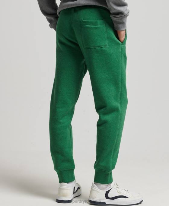 Superdry pantaloni de jogging din bumbac organic brodat cu logo vintage îmbrăcăminte verde bărbați JX0Z6381